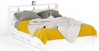 Кровать с ящиками СВК Камелия 1600 Белый