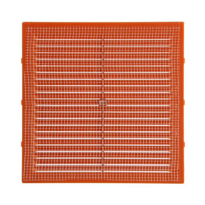Решетка вентиляционная "КосмоВент" Л194БЖ, 194 х 194 мм, с сеткой, неразъемная, бежевая - фотография № 3
