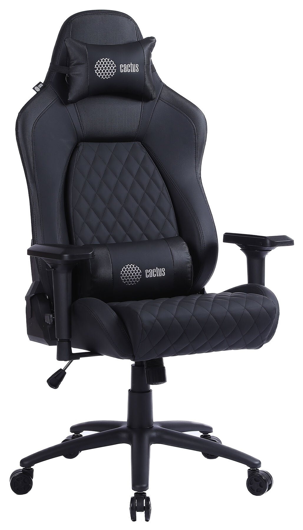 Кресло игровое Cactus CS-CHR-130 черный сиденье черный эко.кожа с подголов. крестовина металл пласти