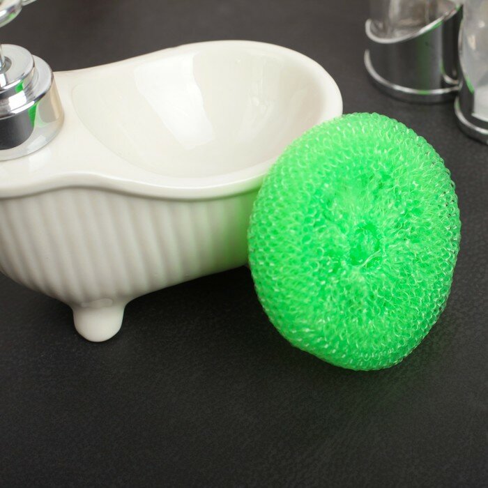 Набор губок для мытья посуды Доляна «Бублик», 6 шт, пластик, цвет микс - фотография № 3