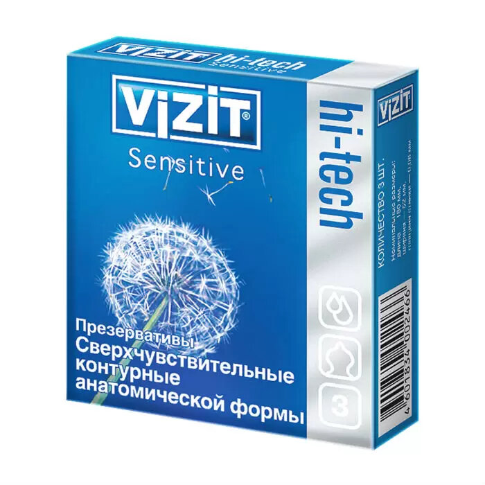 VIZIT Hi-tech sensitive презервативы сверхчувствительные 3 шт.