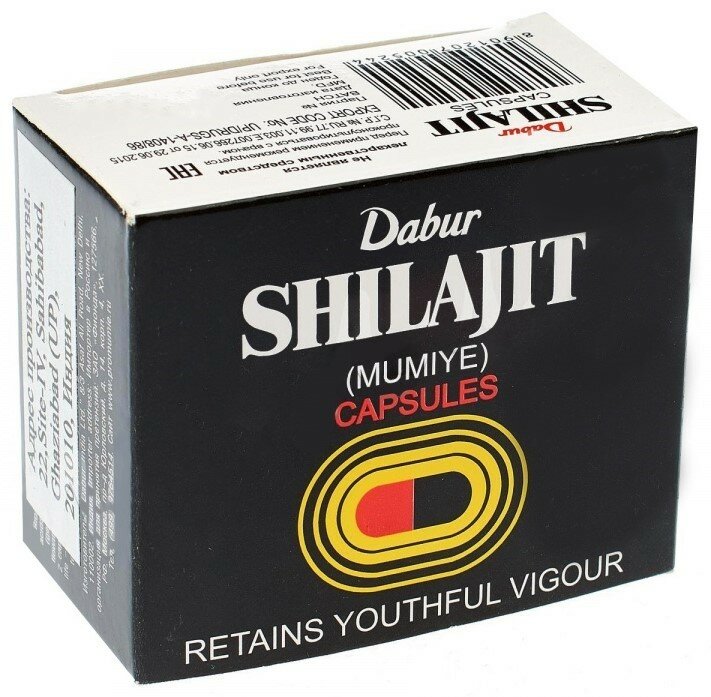 Мумиё (шиладжит) Дабур SHILAJIT Dabur 100 КАП. - фотография № 2