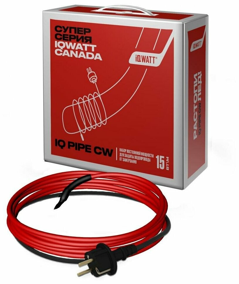Греющий кабель резистивный IQWATT IQ PIPE CW 15 Вт 4 м