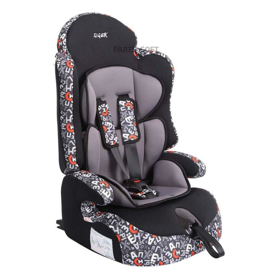 SIGER KRES0282 Кресло детское SIGER Прайм ISOFIX группа 1,2,3 от 9-36кг алфавит