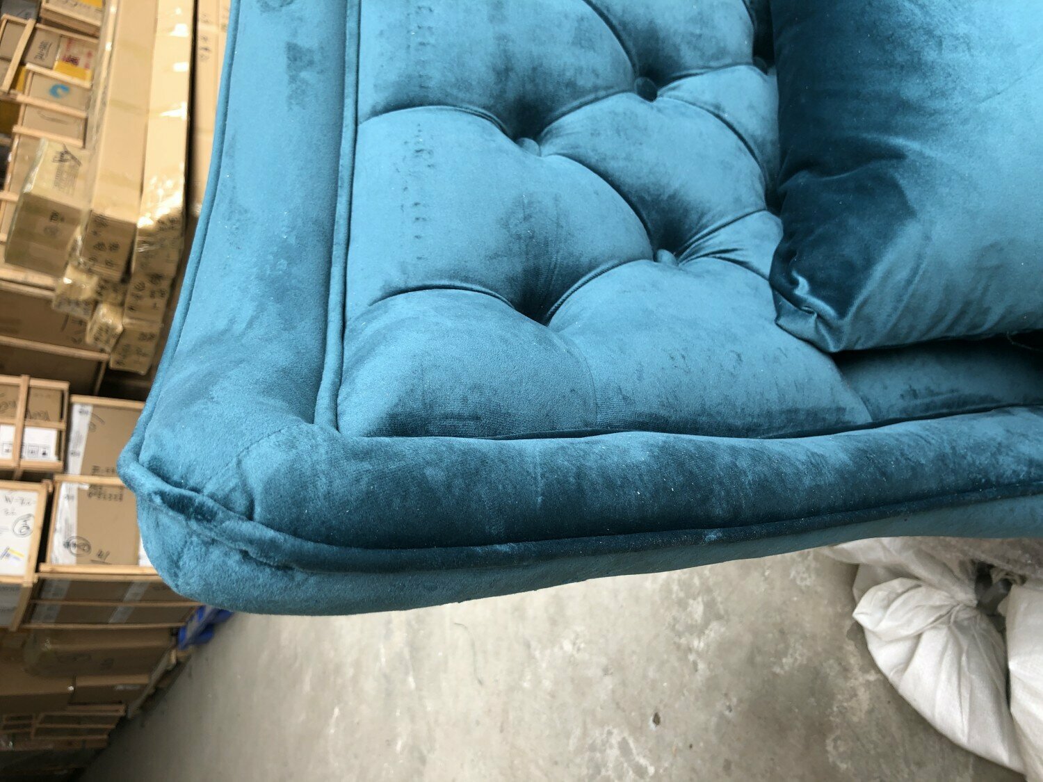 Современное интерьерное кресло с высокой спинкой (синий) - фотография № 10