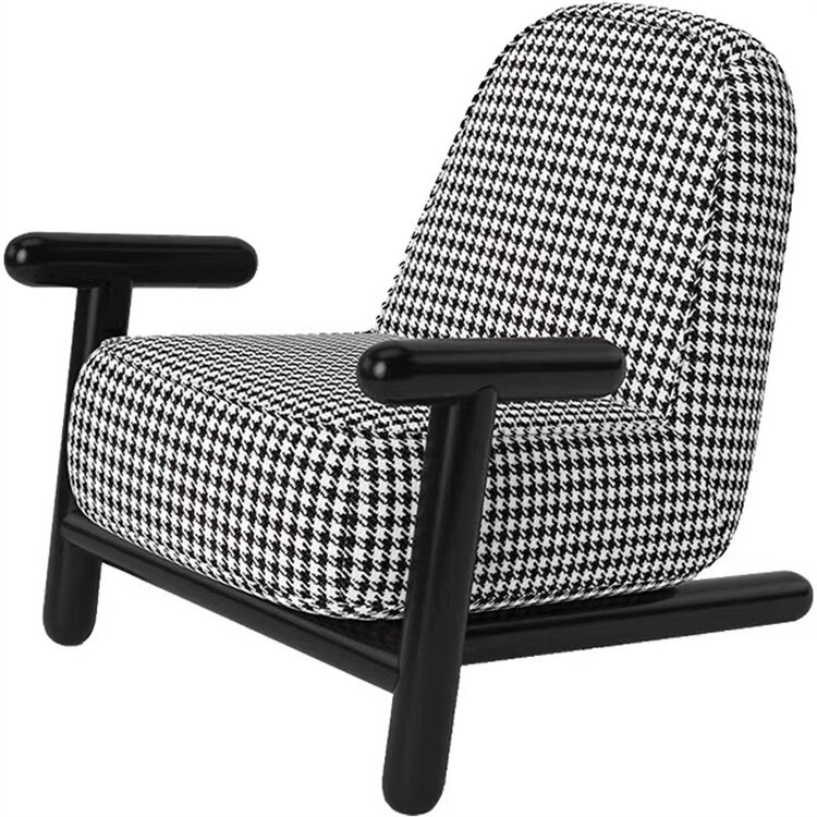 Кресло для отдыха BOLD Armchair (ломаная клетка, лён) - фотография № 6