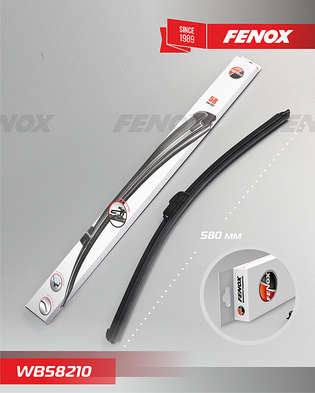 Щетка стеклоочистителя Fenox 23" 580 мм WB58210 бескаркасная