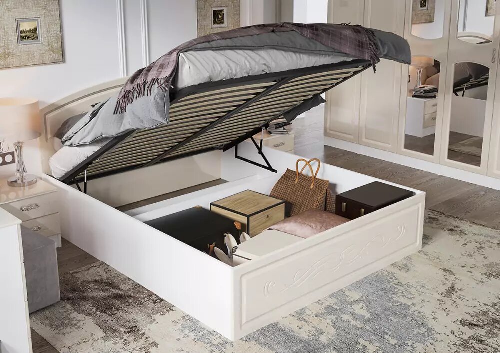 Кровать двуспальная 1,6М с подъемным механизмом Венеция КРПМ-160