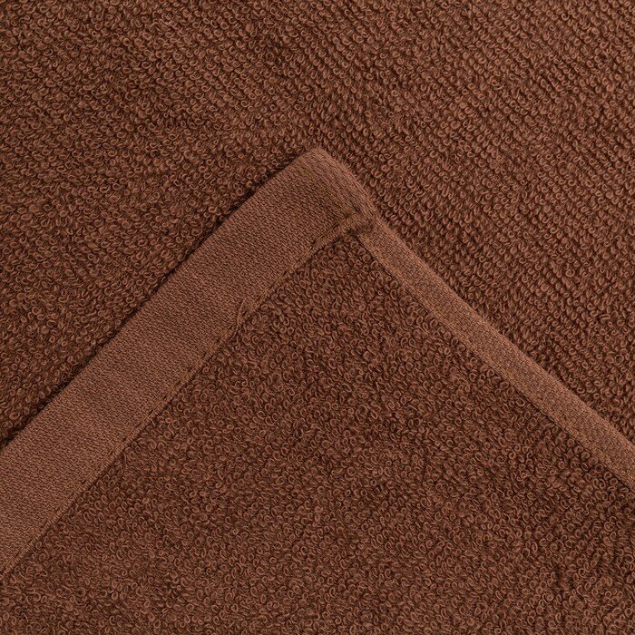 Полотенце махровое 50х80см, коричневый, хлопок 100%, 360г/м2 - фотография № 3