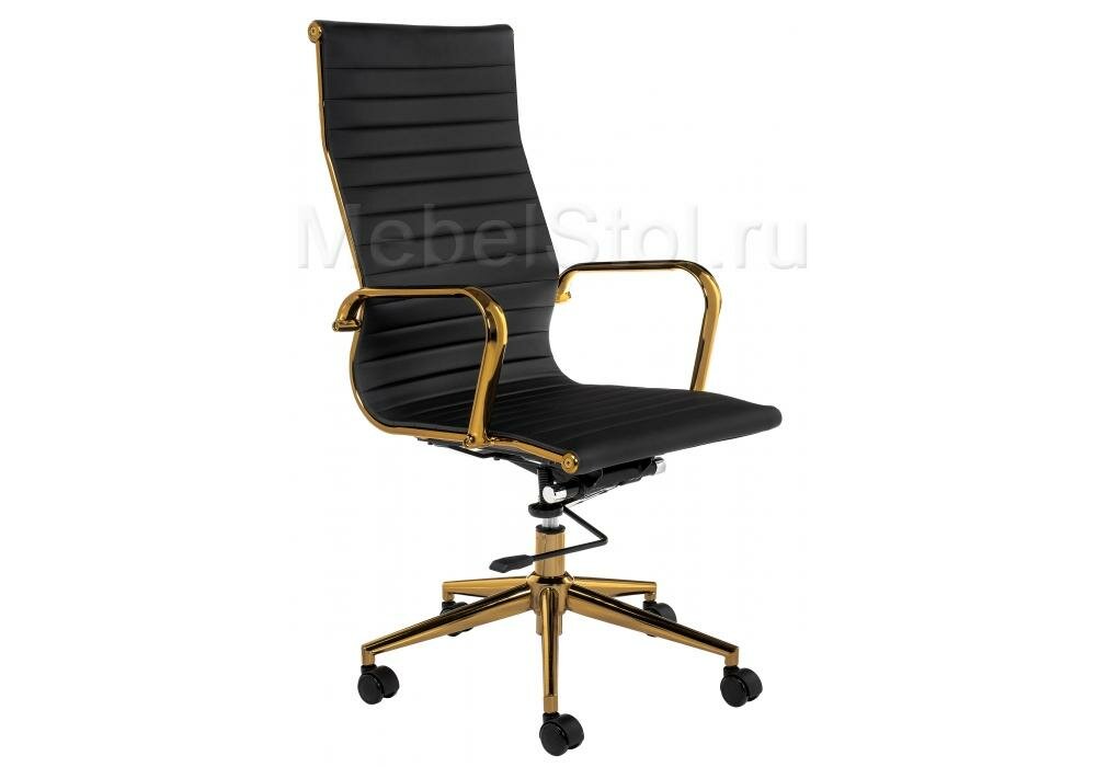 Компьютерное кресло Woodville Reus Черный/Золотой (кожзам)