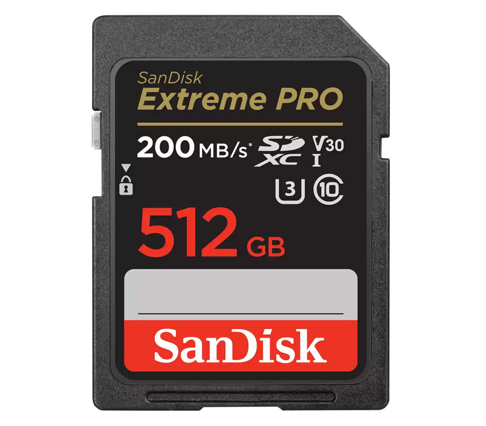 Карта памяти SanDisk SDXC 512GB Extreme Pro UHS-I V30 U3 200/140 Mb/s