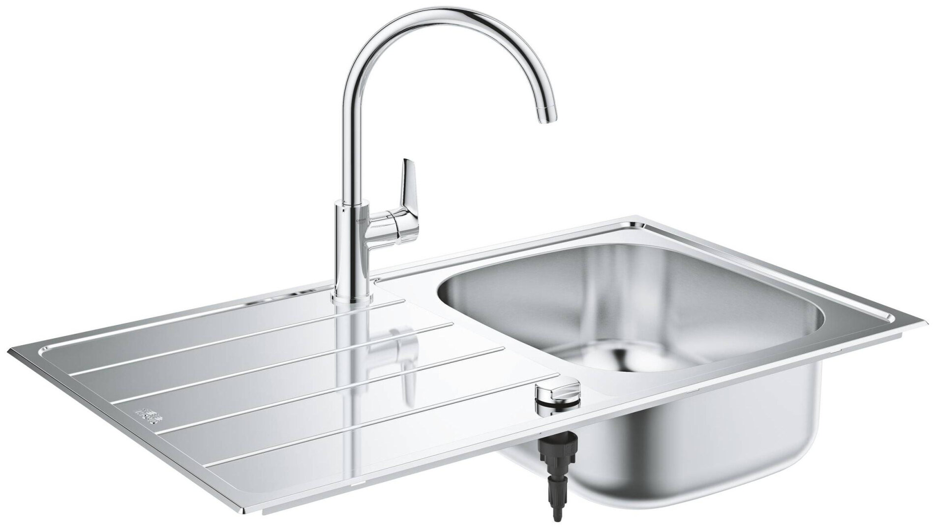 Мойка со смесителем для кухни GROHE K200 45-S 86/50 1.0 31562SD1 сталь