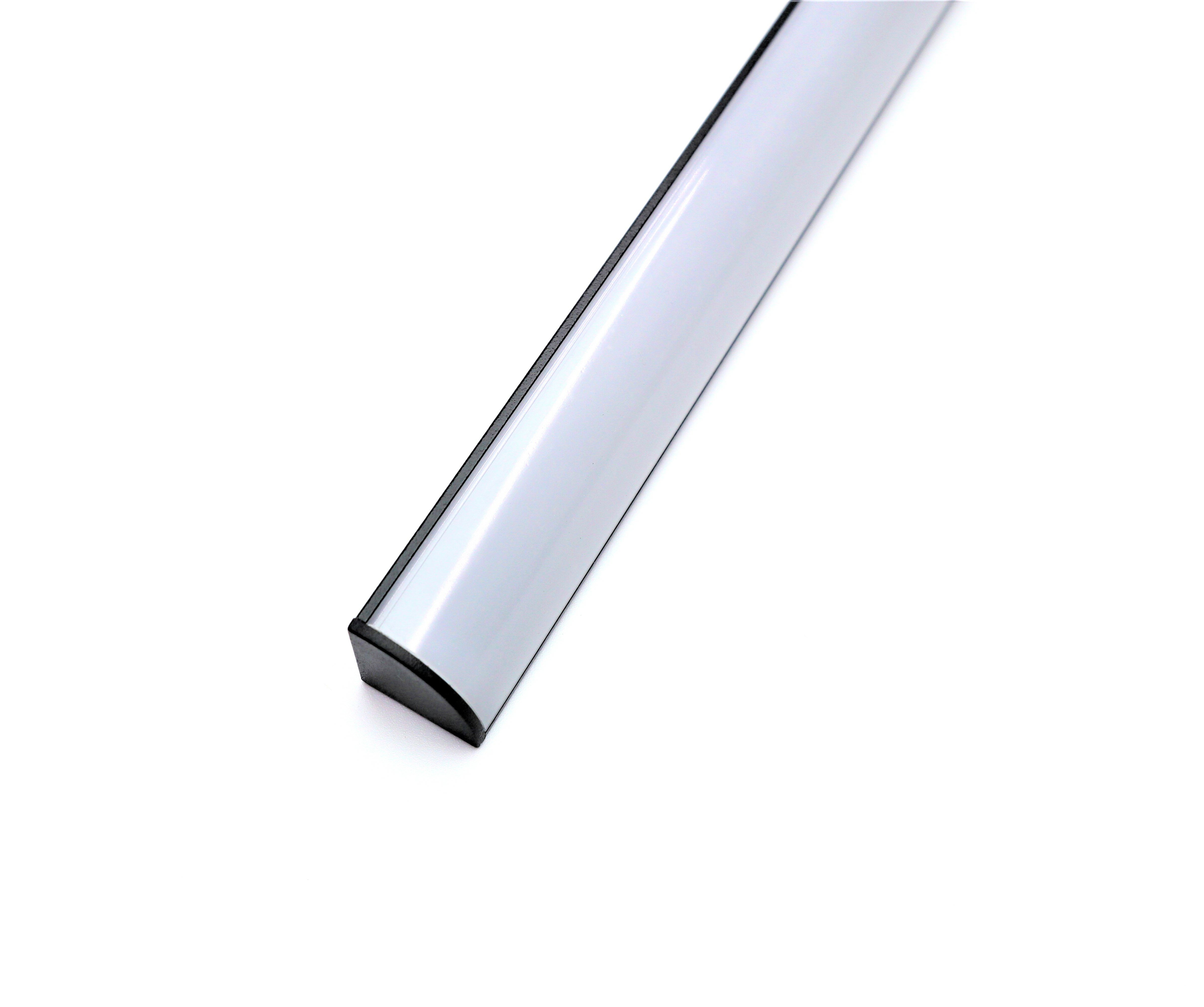 Угловой алюминиевый профиль для светодиодной ленты 16х16 черный (1000х16х16 мм) с рассеивателем, 2 заглушки и 2 крепежа - фотография № 8