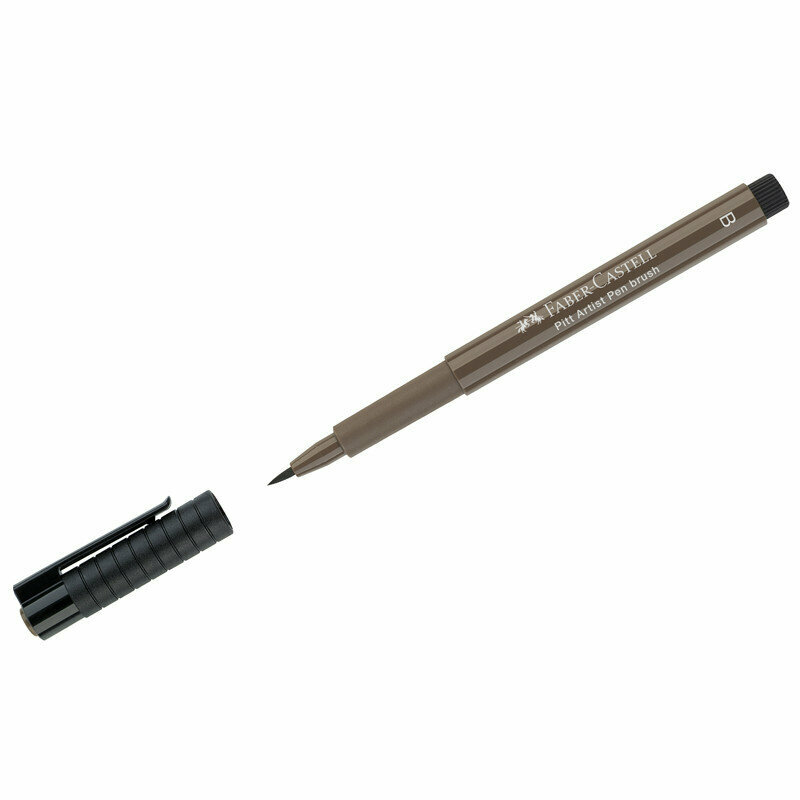 Ручка капиллярная Faber-Castell "Pitt Artist Pen Brush" цвет 177 ореховый, пишущий узел "кисть", 290134