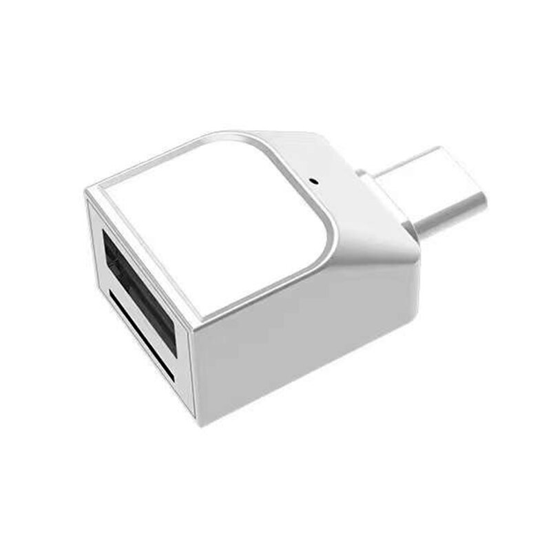 Картридер Type-C на Micro SD+OTG (USB 3.0) металл серебро