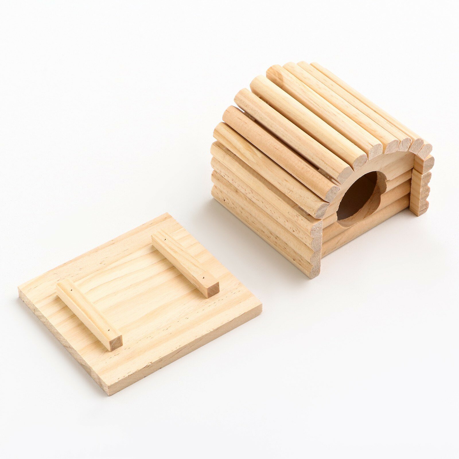 Домик для грызунов деревянный, 11 х 10 х 9 см - фотография № 5