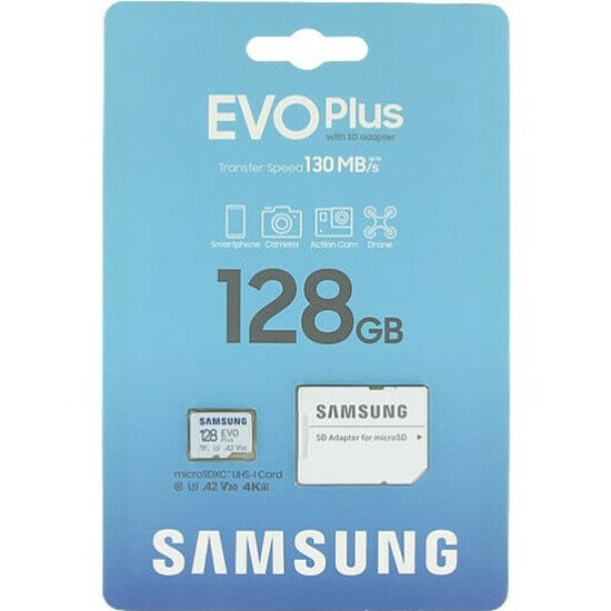 Карта памяти Samsung MicroSDXC Evo Plus 128GB (MB-MC128KA/CN) +адаптер