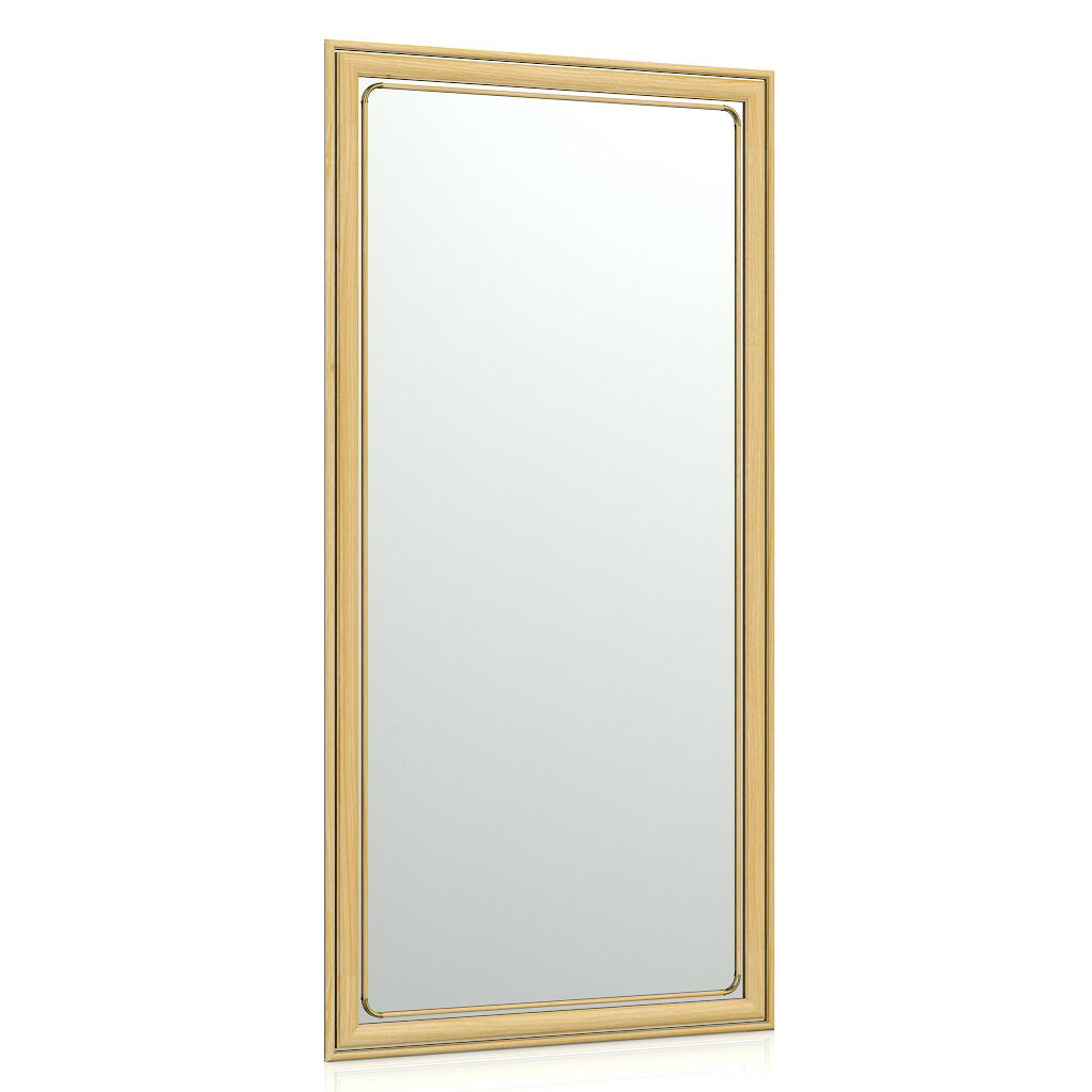 Зеркало 121Б дуб ШхВ 60х120 см зеркала для офиса прихожих и ванных комнат горизонтальное или вертикальное крепление
