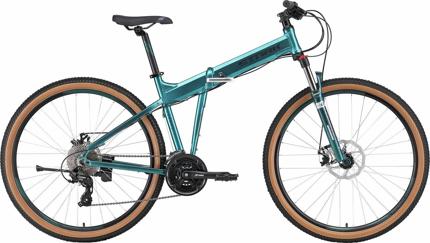 Велосипед Stark Cobra 29.2 D (2024) (Велосипед Stark'24 Cobra 29.2 D зеленый металлик/черный 20", HQ-0014071)