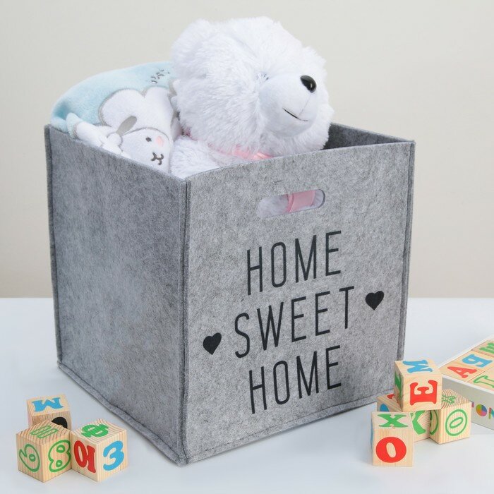 Корзина для хранения Sweet Home, 30×30×30 см, цвет серый - фотография № 6