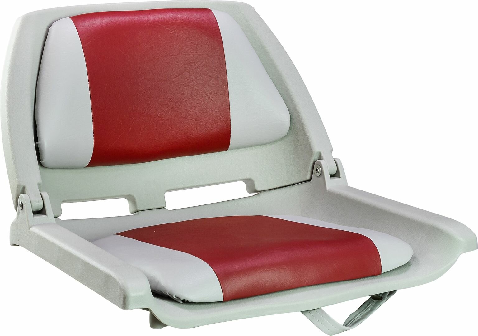 Кресло мягкое складное, обивка винил, цвет серый/красный, Marine Rocket 75109GR-MR - фотография № 1