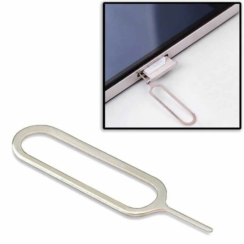 Кольцо для брелока + Металлический инструмент для iPhone/ iPad/ Xiaomi для извлечения сим-карты из лотка (7 Штук)