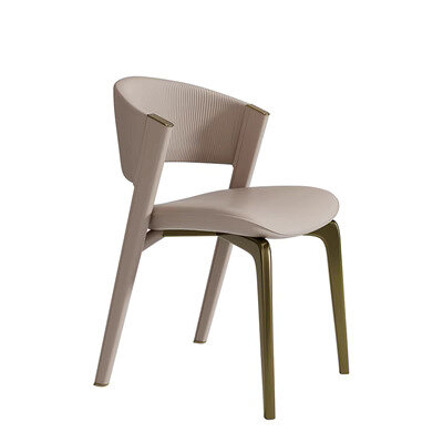 Стулья обеденные в стиле Cornelio Cappellini Dining Chair (бежевый, золотые ножки) - фотография № 1