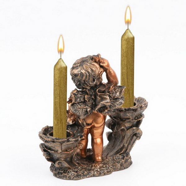 Подсвечник "Ангелочек", на две свечи, 11 x 5.5 x 12 см - фотография № 3