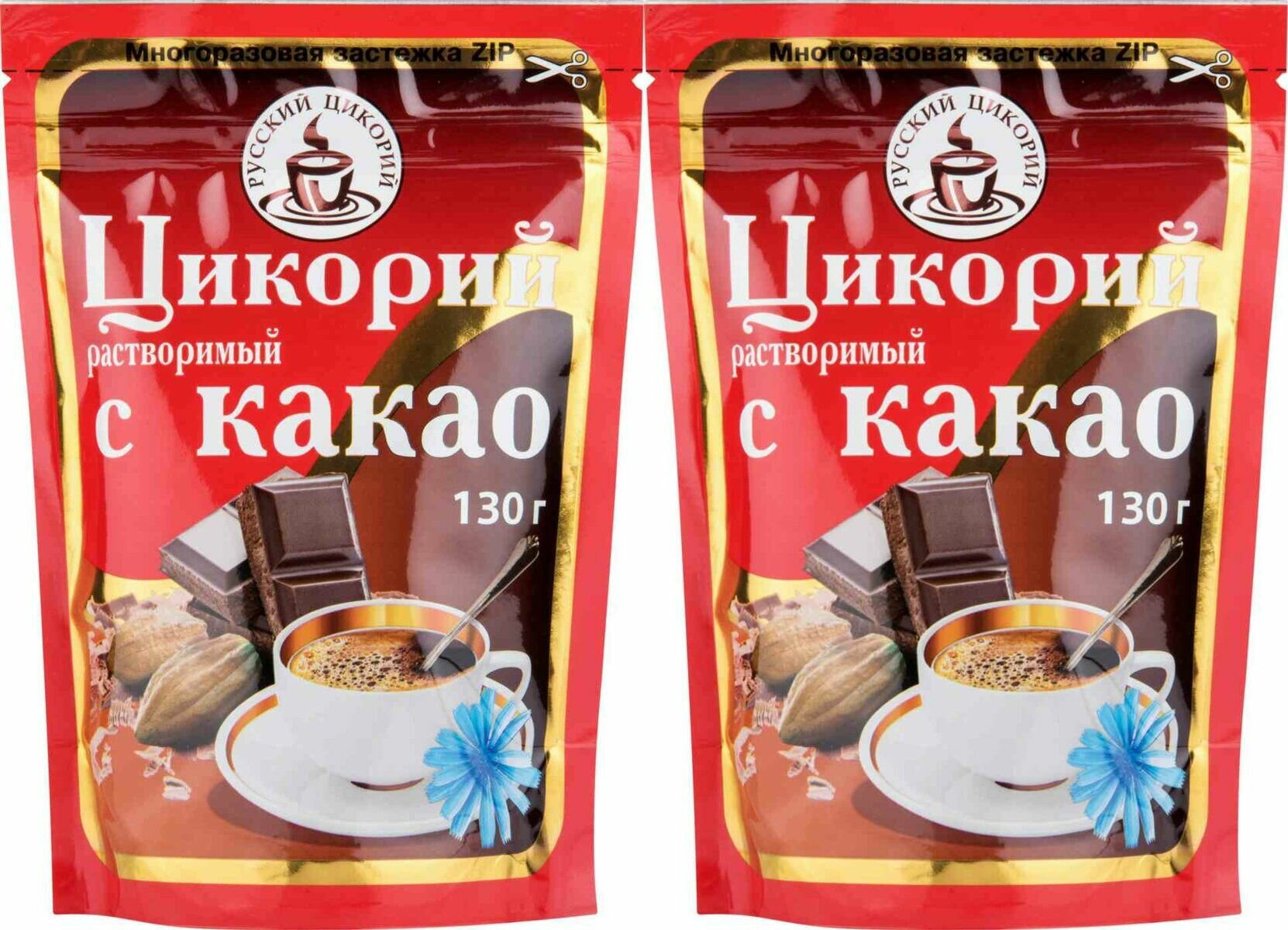 Русский цикорий с какао порошок ZIP, 130 г, 2 шт