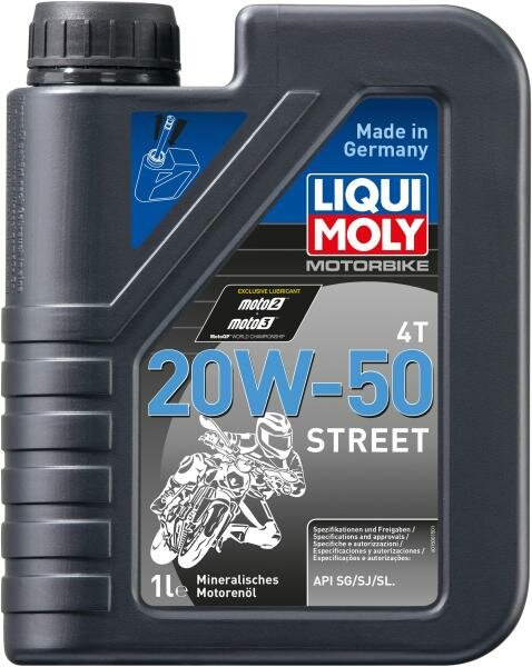 Минеральное моторное масло LiquiMoly Motorbike 4T Street 20W50 1 л 1500