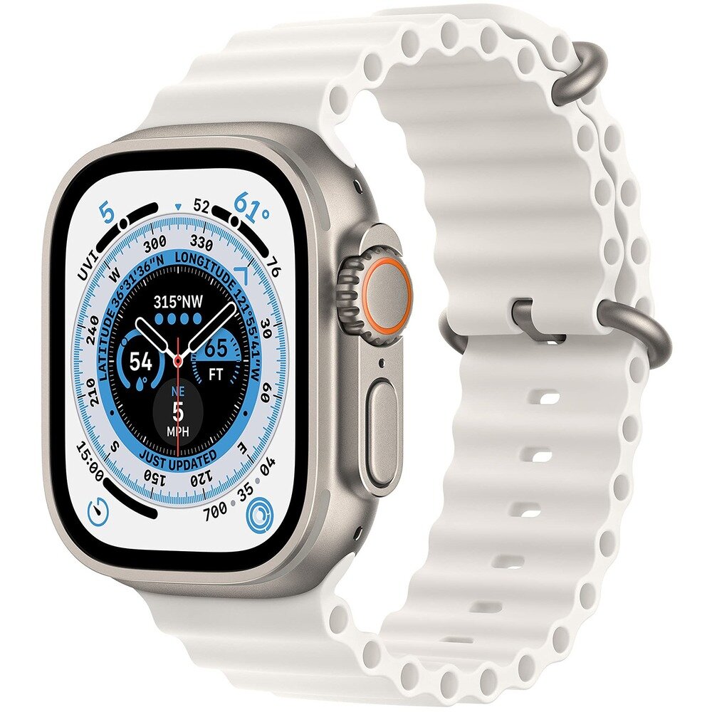 Apple Watch Ultra 49 мм Titanium, Ocean Band, белый