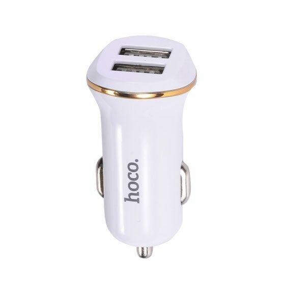 Зарядное устройство Hoco Car charger Z1 2.1A 2xUSB, белый , 1шт.