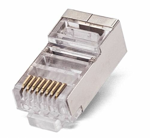 Коннектор Filum FL-NA-PLUG6-3 RJ-45, 6 кат., 8p8c, экран, 50 мкм, универсальный, для одножильного и многожильного кабеля, уп/100 шт