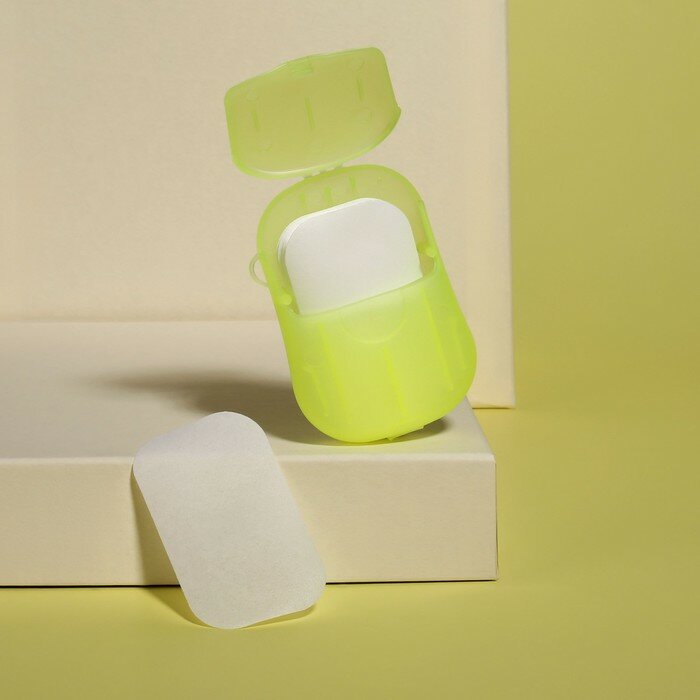 фото Мыло листовое, в пластинах, 18 (± 2) шт, в футляре, цвет жёлтый