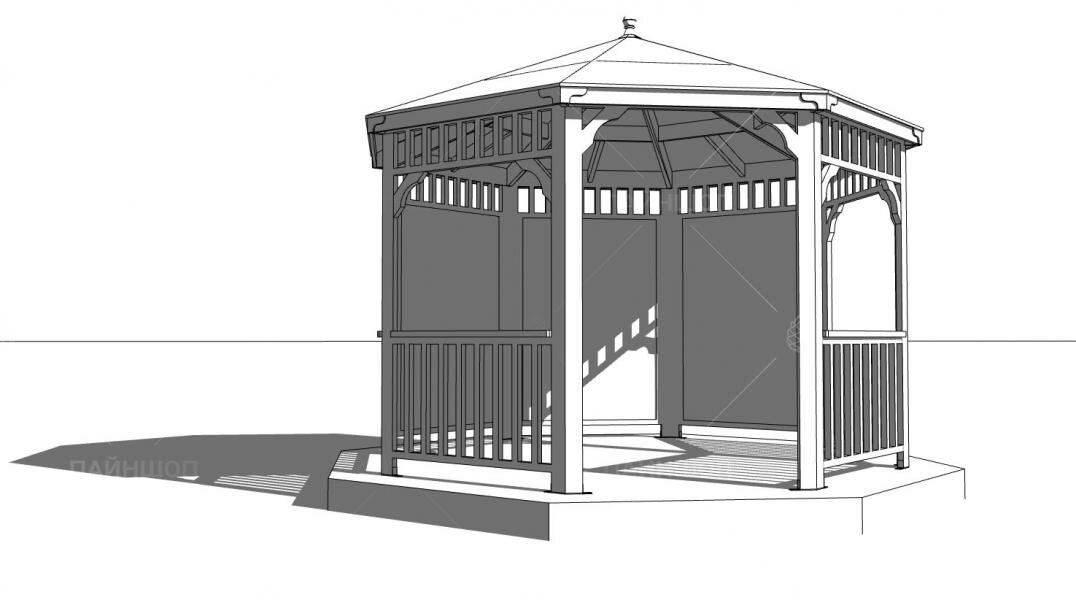Беседка Виктория d 3,5 (без пола полузакрытая) - фотография № 5