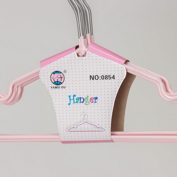 Вешалка-плечики для одежды детская, размер 30-34, антискользящее покрытие, цвет нежно-розовый, 10 шт. - фотография № 5