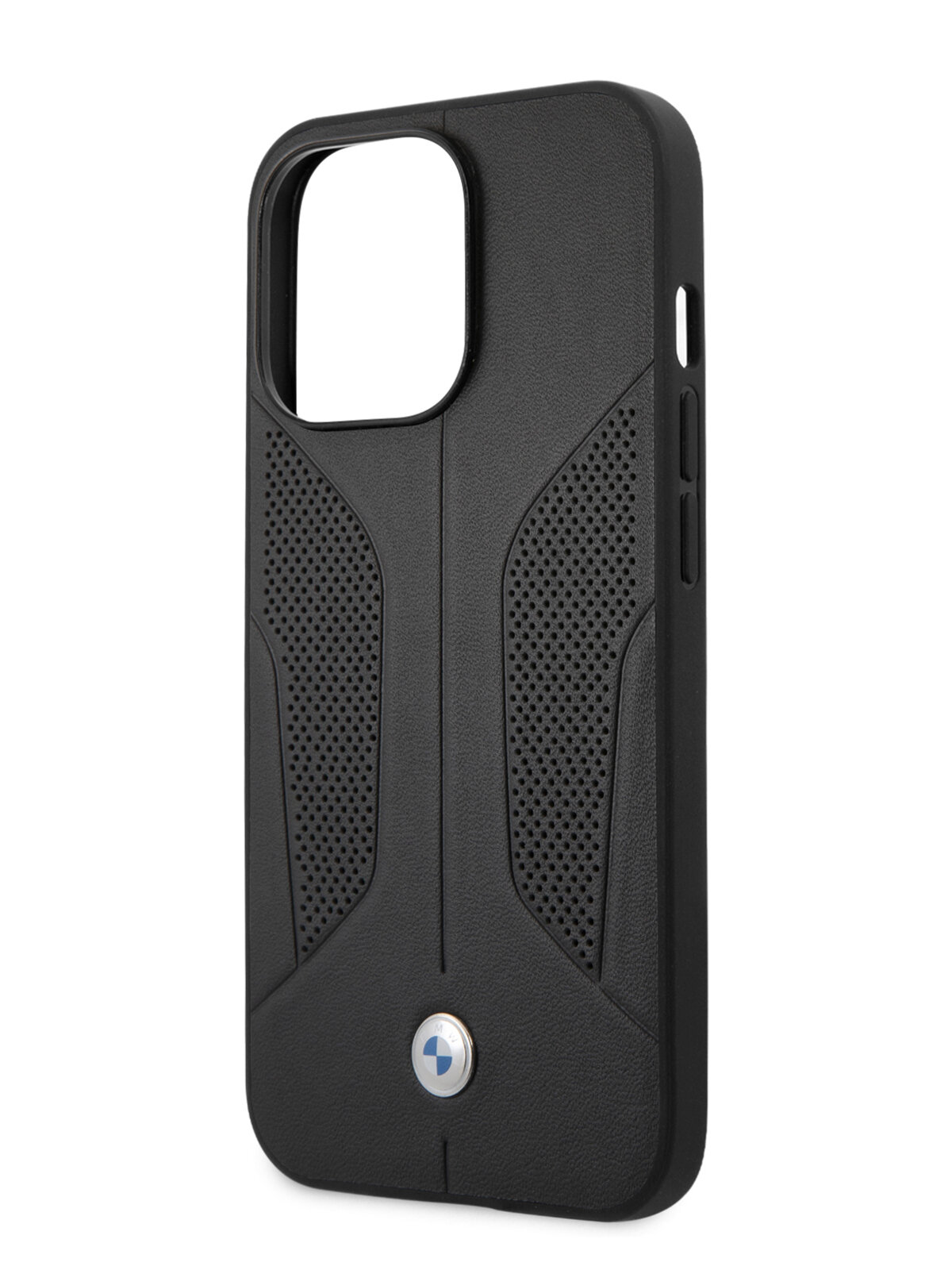 фото BMW для iPhone 13 Pro Max чехол Signature Genuine leather Perforated Sides Hard Black
