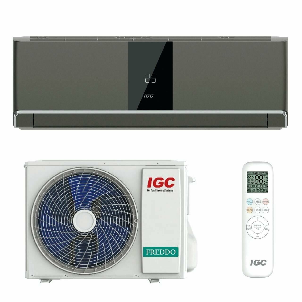 Бесшумный инверторный Кондиционер IGC с УФ-обеззараживателем Freddo Grey DC Inverter R32 RAS/C-V12RTF - фотография № 8