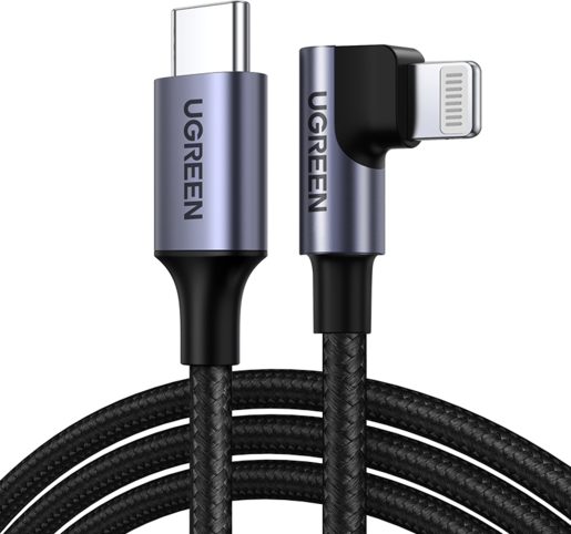 Кабель USB Type-C - Lightning, 1.5м, UGREEN US305 Gray/Black (60764)