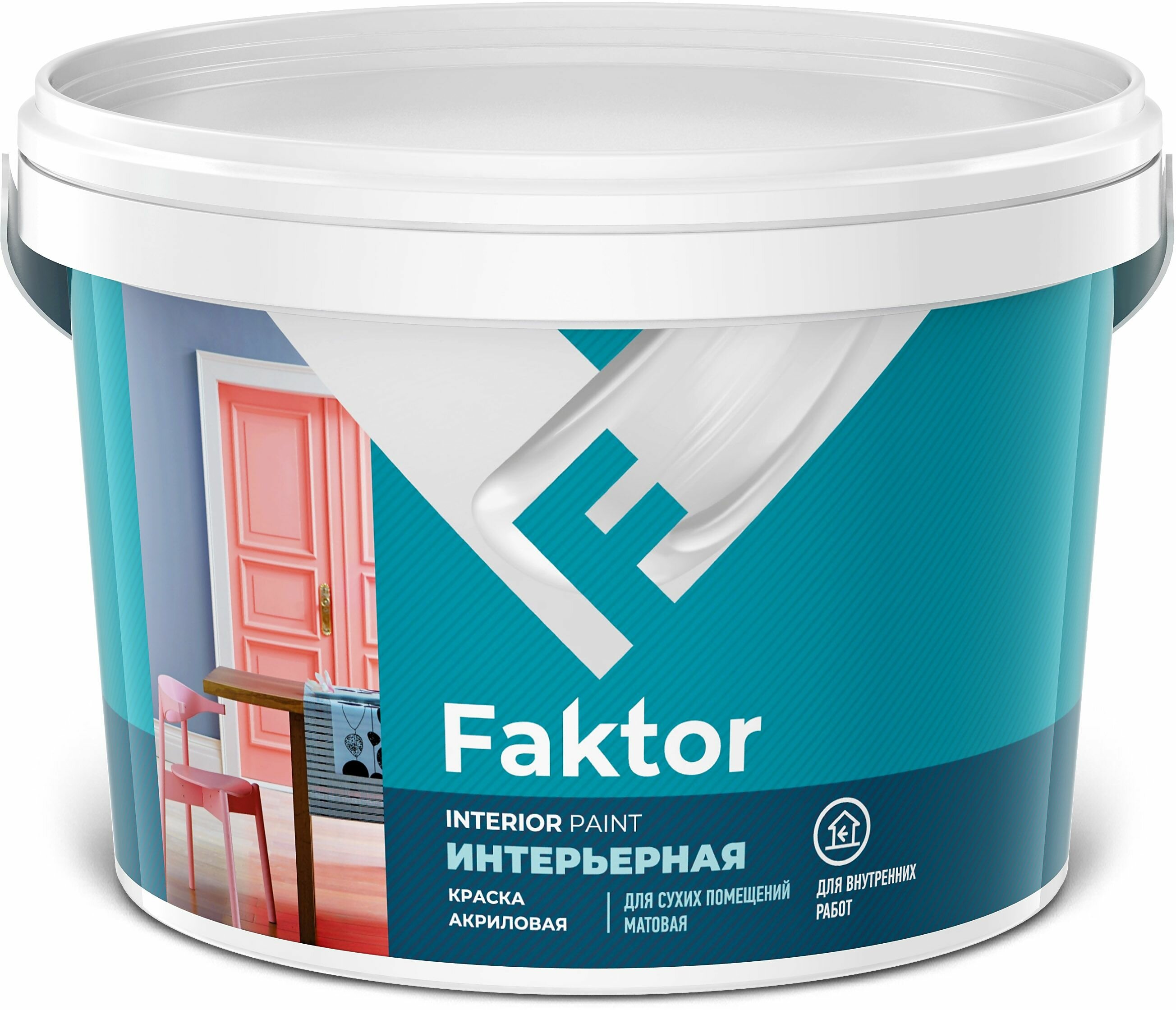 Faktor Краска FAKTOR интерьерная белая ведро 25 кг