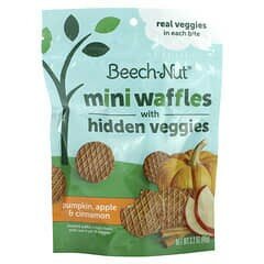 Beech-Nut, Мини-вафли со скрытыми овощами, от 12 месяцев, тыква, яблоко и корица, 90 г (3,2 унции) - фотография № 1