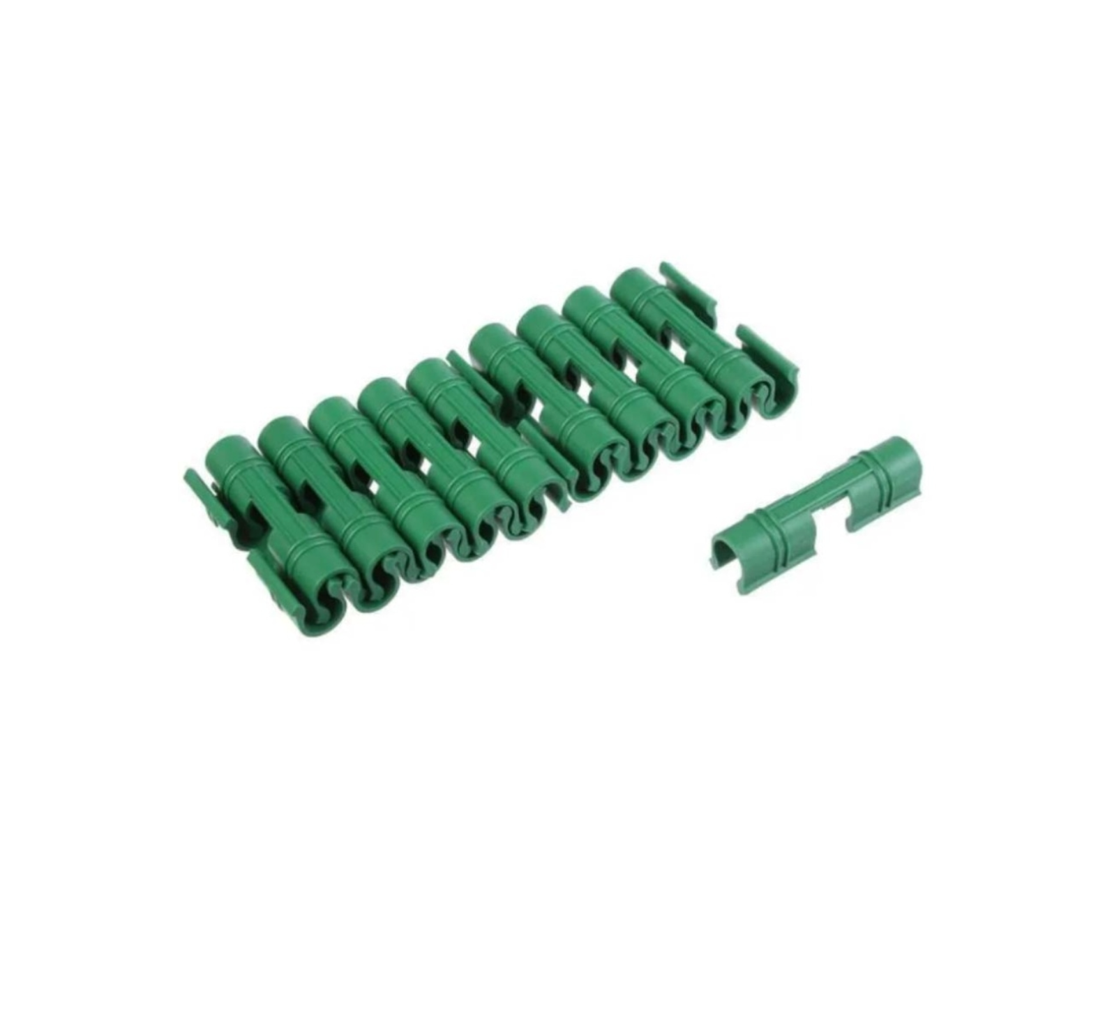Зажим для крепления укрывного материала (спанбонда и пленки) d 10-12 мм цвет зелёный набор 20 шт.