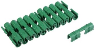 Зажим для крепления укрывного материала (спанбонда и пленки), d 10-12 мм, цвет зелёный, набор 20 шт.