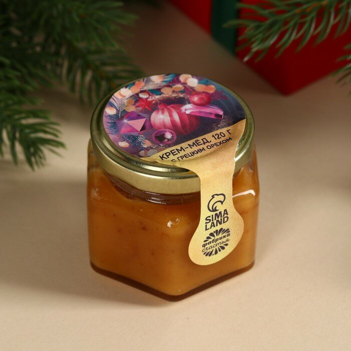 Подарочный набор «С Новым годом»: чай 50 г., крем-мёд с грецким орехом, 120 г. - фотография № 2