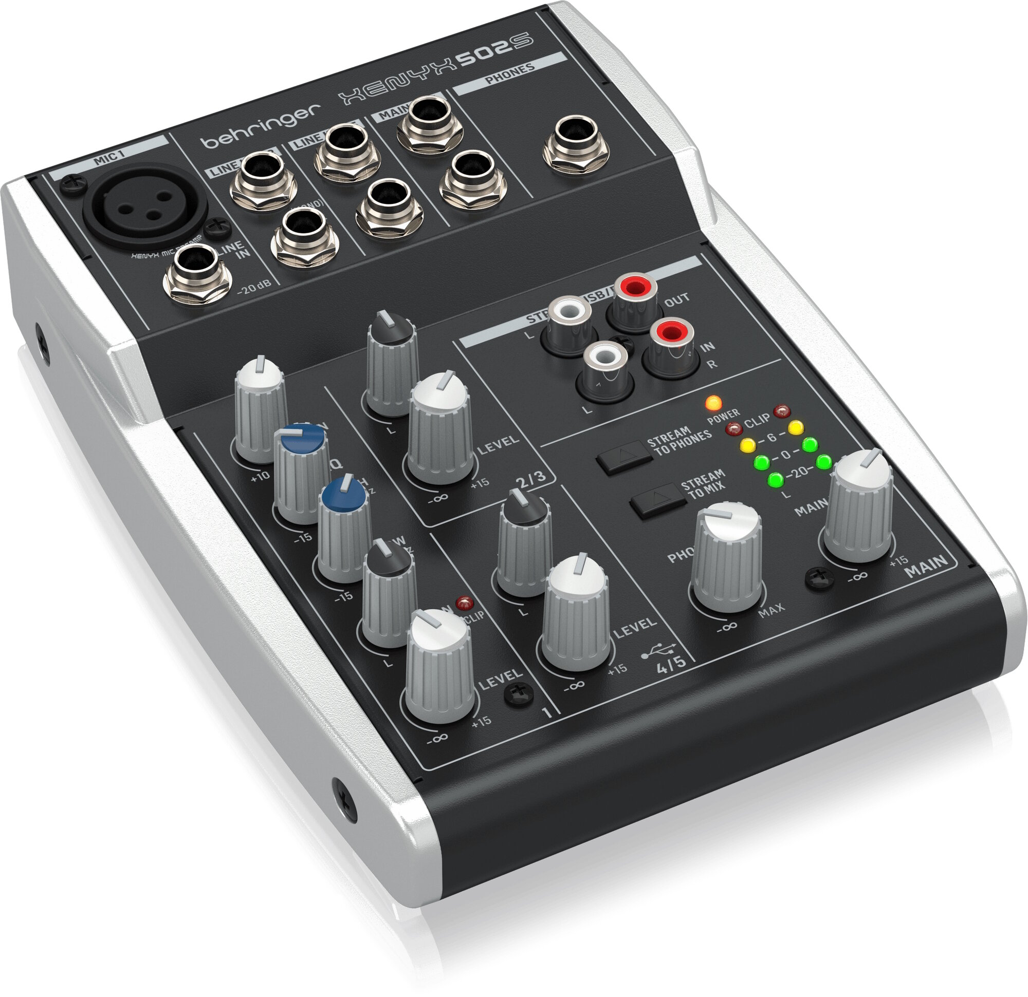 Behringer Xenyx 502S микшерный пульт 5 входов 2 шины выходов предусилители XENYX