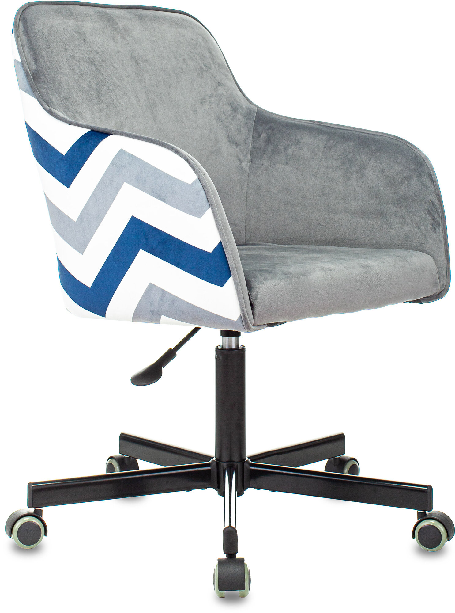 Кресло Бюрократ CH-380M, на колесиках, ткань, серый/синий [ch-380m/zig/grey]
