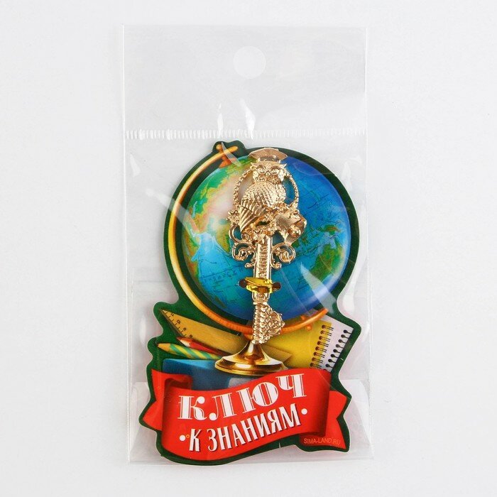 Ключ сувенирный "К знаниям", металл, 2 х 4,8 см - фотография № 7