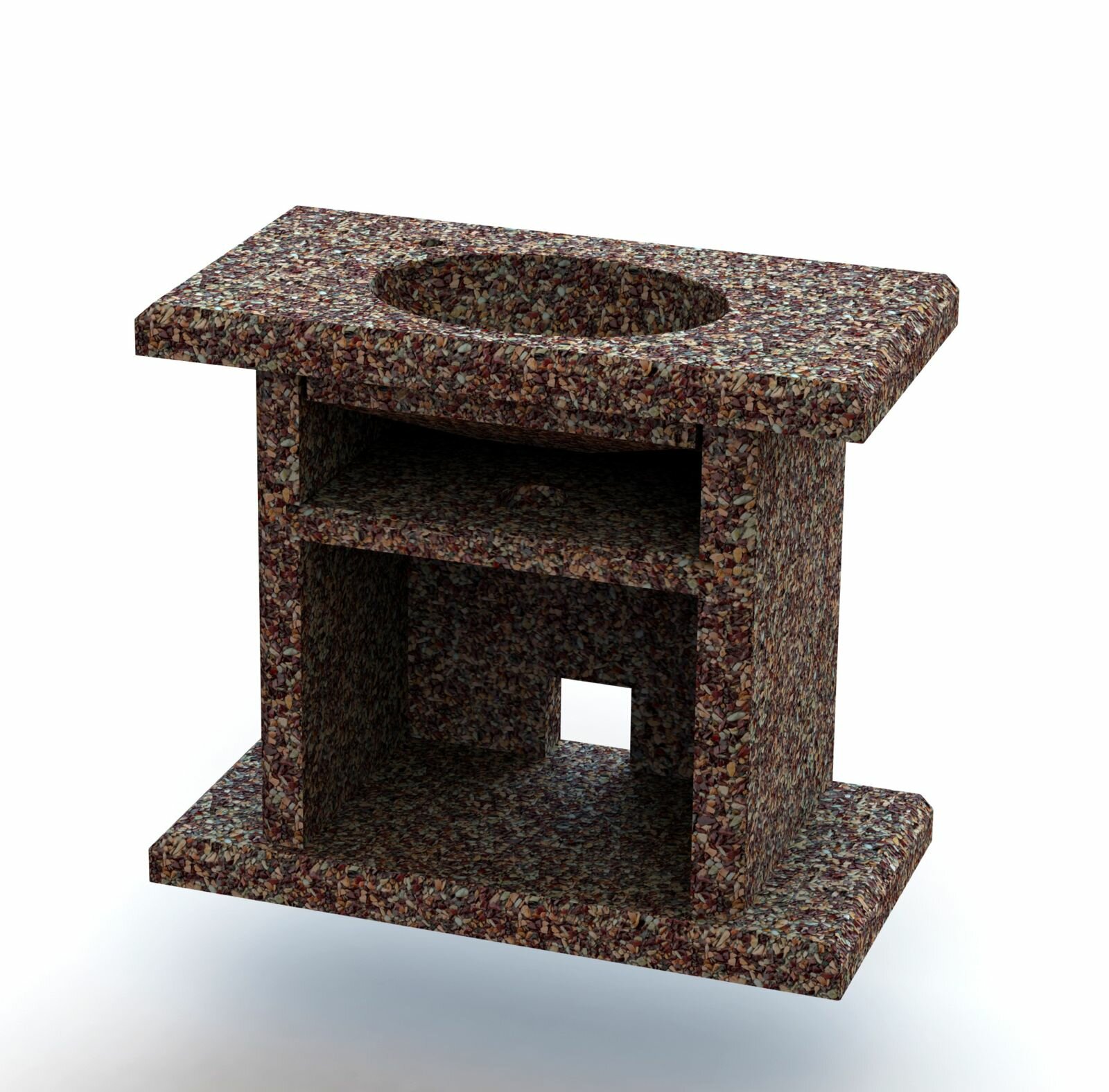 Стол с каменной мойкой, 1000х520х850 мм, Фактура Песчаная буря - фотография № 1