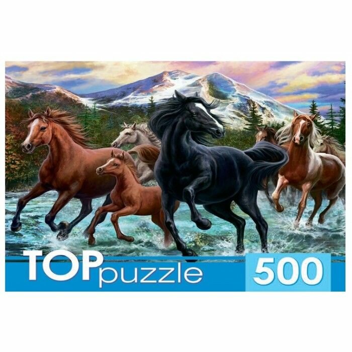 TOPpuzzle. Пазлы 500 элементов. ХТП500-6812 Табун лошадей в горах