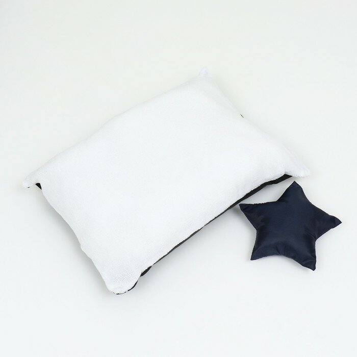 Лежанка со звездачками , 50 х 40 х 15 см, подушка из бязи, флиса, - фотография № 6